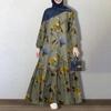 Retro Floral Print Long Sleeve Loose Dress - European & American Style 2024