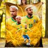 1pc Neymar17 Theme Blanket - Digital Print, Polyester, Cozy for All Seasons, Perfect for Outdoor, and Travel