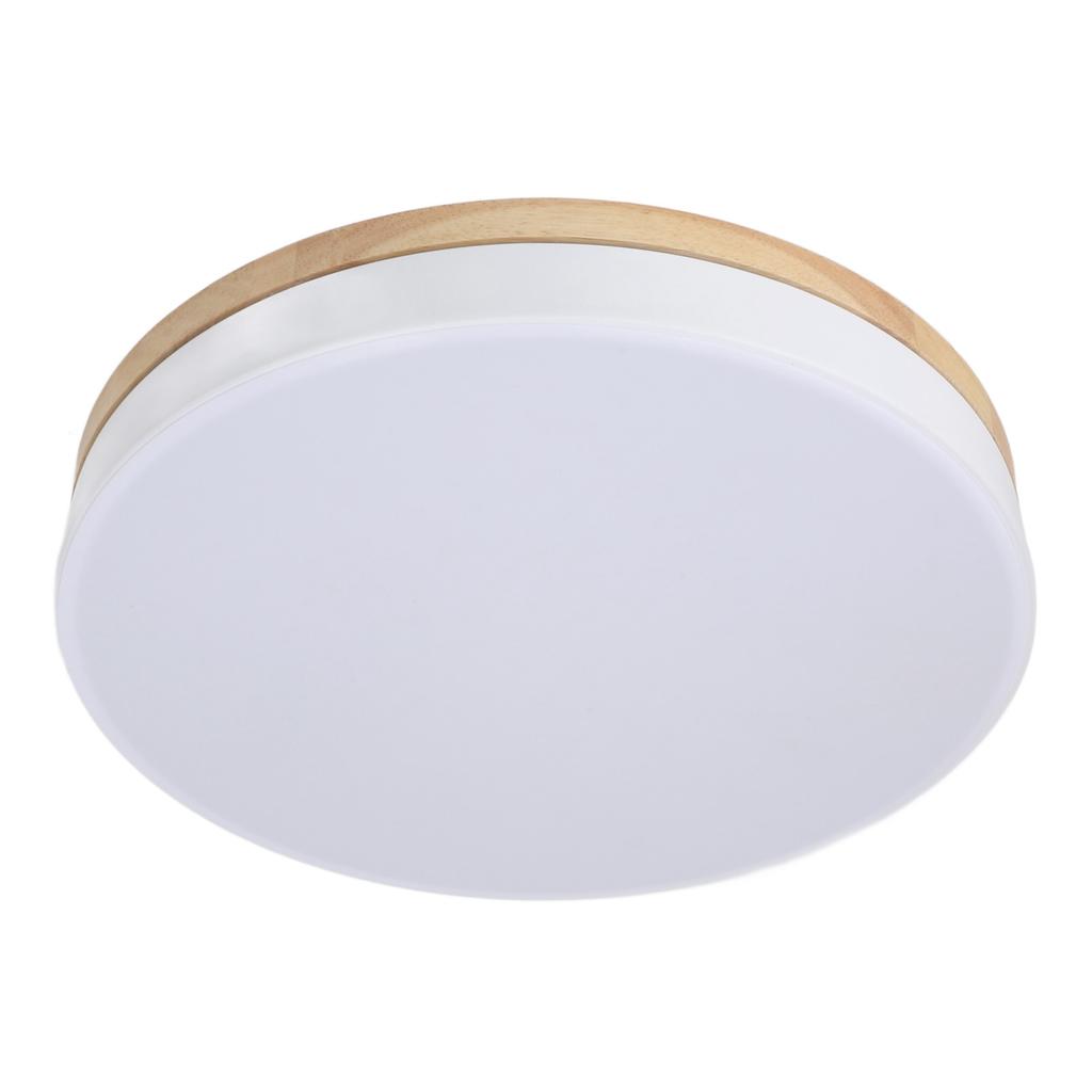 LED Flush Mount Ceiling Light Wooden Stepless Dimmable Round Modern Ceiling Light Fixture with APP a