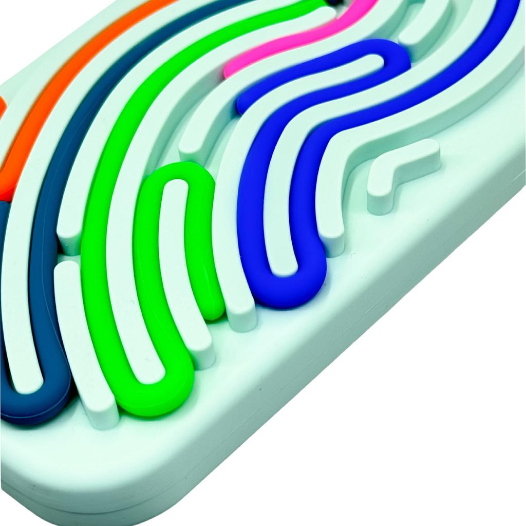 Для iPhone 16 Pro Чехол 3D Снятие Стресса Сделай Сам Цветная Полоса Силикон ПК Чехол для Телефона Дуговая Полоса