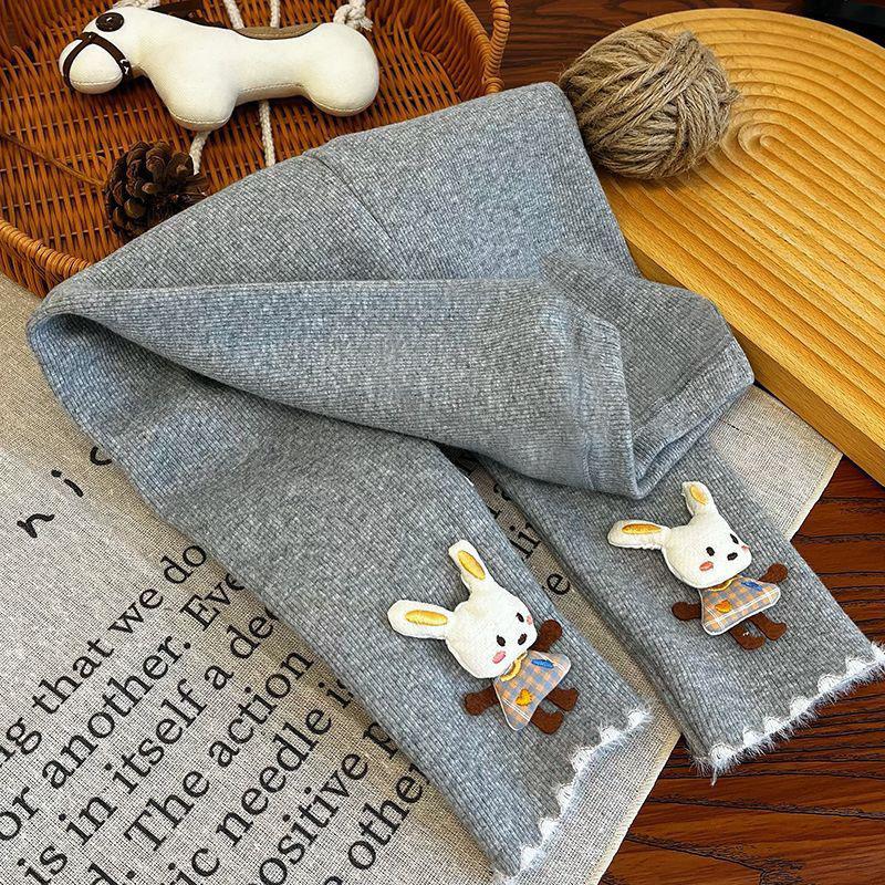Korean Style Leggings for Girls Fleece Lined Winter Warm Ruffle Trim Stretchy Toddler Skin-Friendly Pants