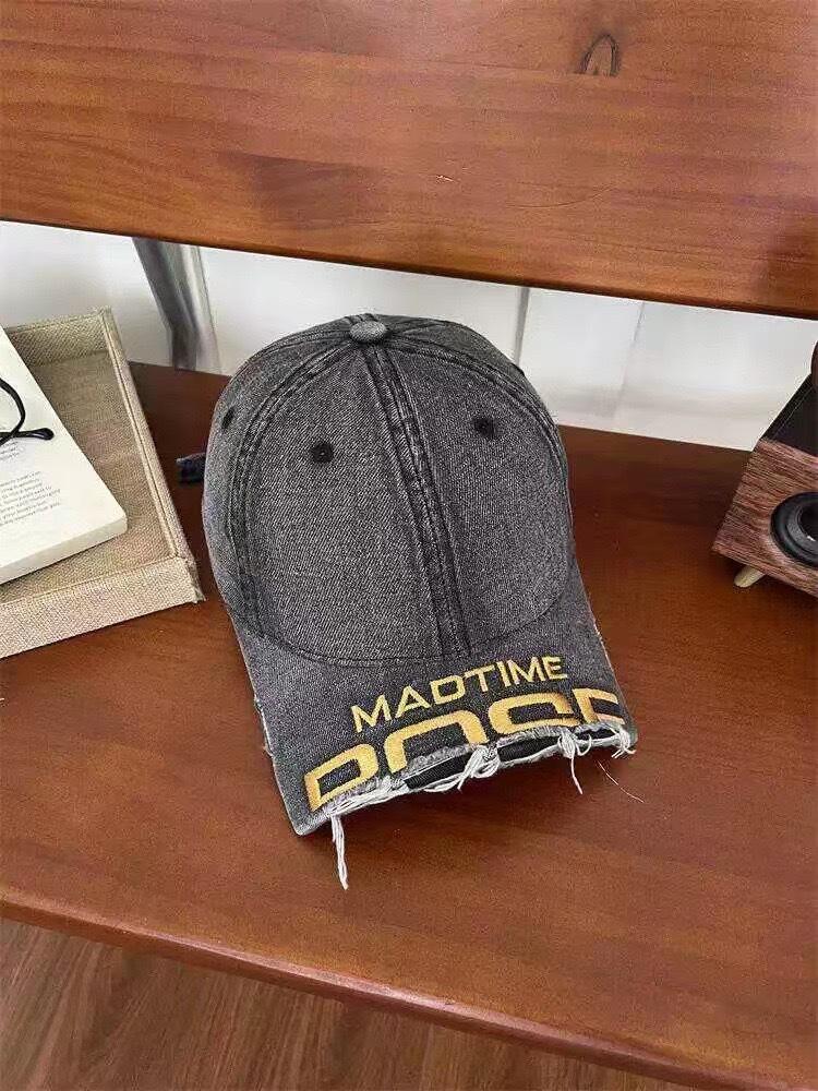 2025 новая бейсболка с короткими полями и вышитой окантовкой женская универсальная стираная старая кепка мужская Ван Анью Чао