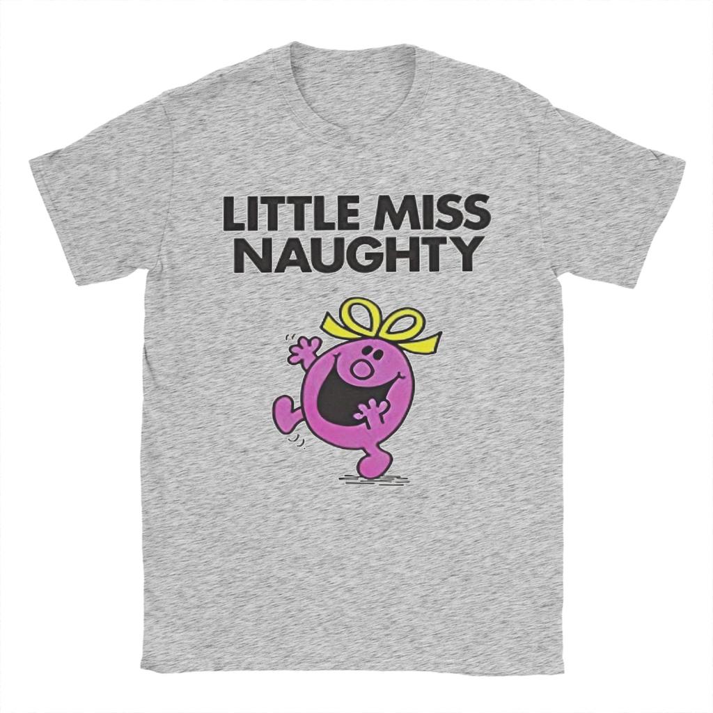 Футболка Little Miss Naughty Хлопок Новинка Футболки С круглым вырезом Mr Men Little Miss Футболка С коротким рукавом Одежда Большого размера