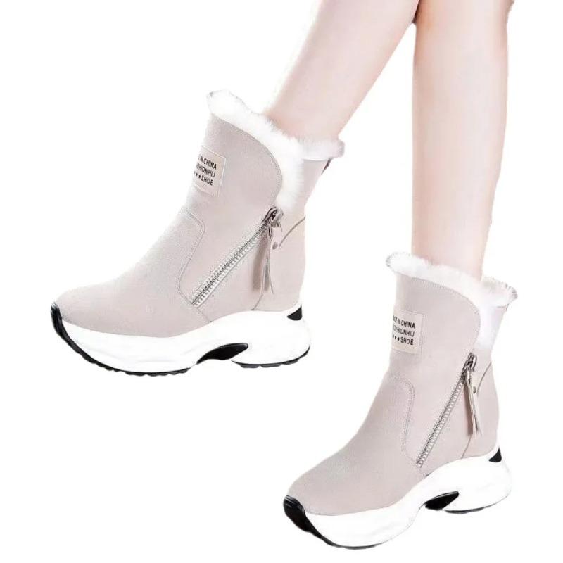 Platform Short Plush Women Snow Boots Fashion Short Botas Ladies Elegant Wedges Heel Shoes Winter Keep Warm Women's Footwear