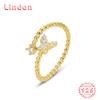 Классическое кольцо Lindon из стерлингового серебра 925 пробы с цирконом, женские ювелирные изделия, свадебный подарок для вечеринки