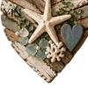 Natural Jute Rope Wall Art Rustic Coastal Heart Shape Hanging Ornament with LED Light, Distressed Farmhouse Pendant Lighted Pumpkin Decor Wood Beads &