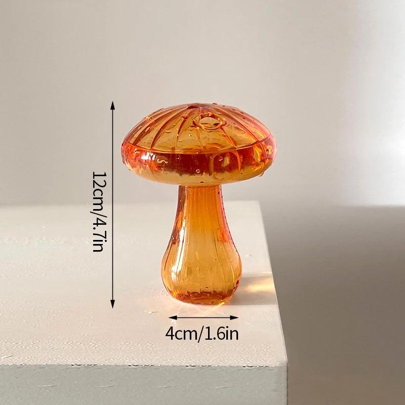 Mushroom Glass Vase Transparent Flower Bottle Small Vase Hydroponic Flower Pot Aromatherapy Bottle Office Desktop Ornament