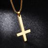 Vogue Christian Gift Punk Cross Necklaces Graceful Stainless Steel Pendant Women Black Necklaces Men
