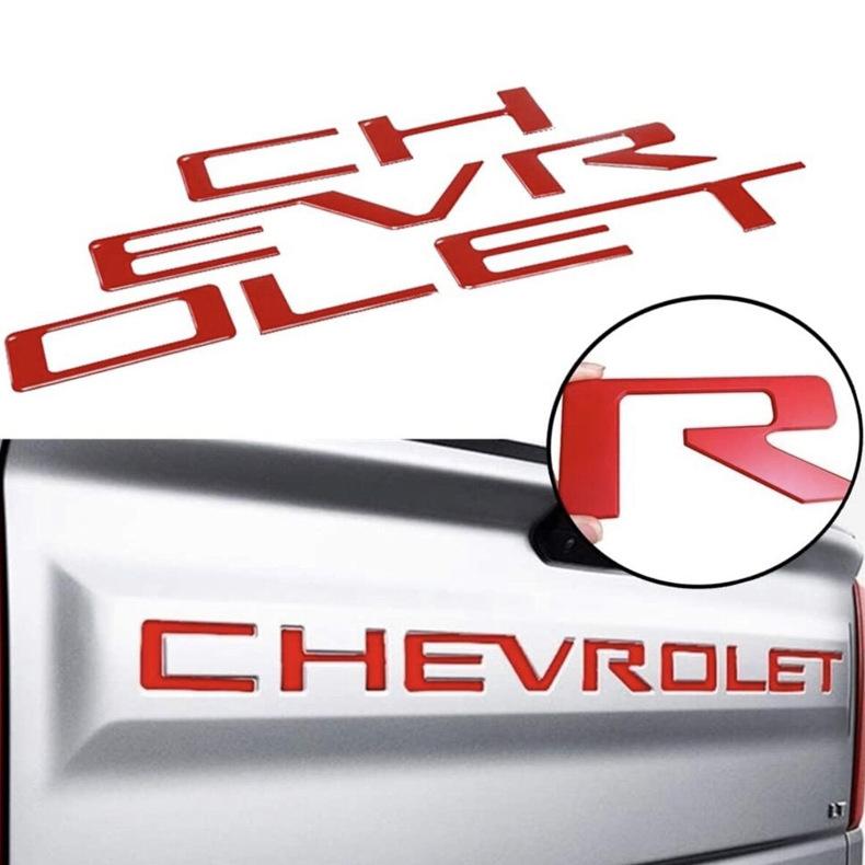 AABHJ1 ABS Car Tail Letter Stickers Accessories for Chevrolet SILVERADO Auto Rear Trunk Emblem Badge Decal Decoration