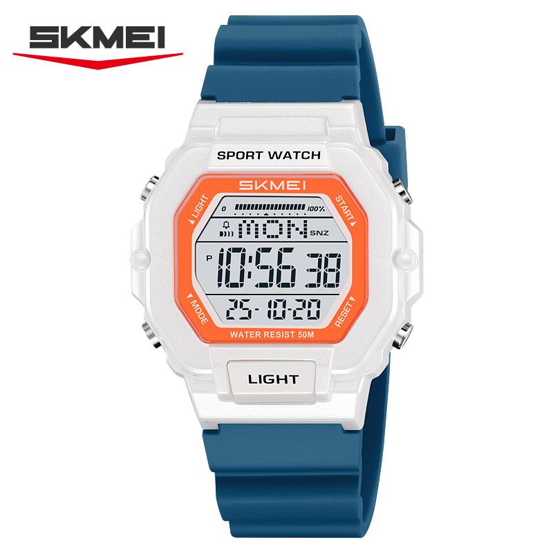 SKMEI 2573 Спортивные цифровые часы для мужчин Винтажный модный бренд Студенческие электронные часы Обратный отсчет Светящийся будильник Календарь