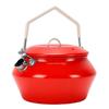 Camping Kettle 304 Stainless Steel Outdoor Coffee Tea Pot with Thick Silicone Handle Red Enamel Coating Fast Heating Portable Water Boiler for Hiking