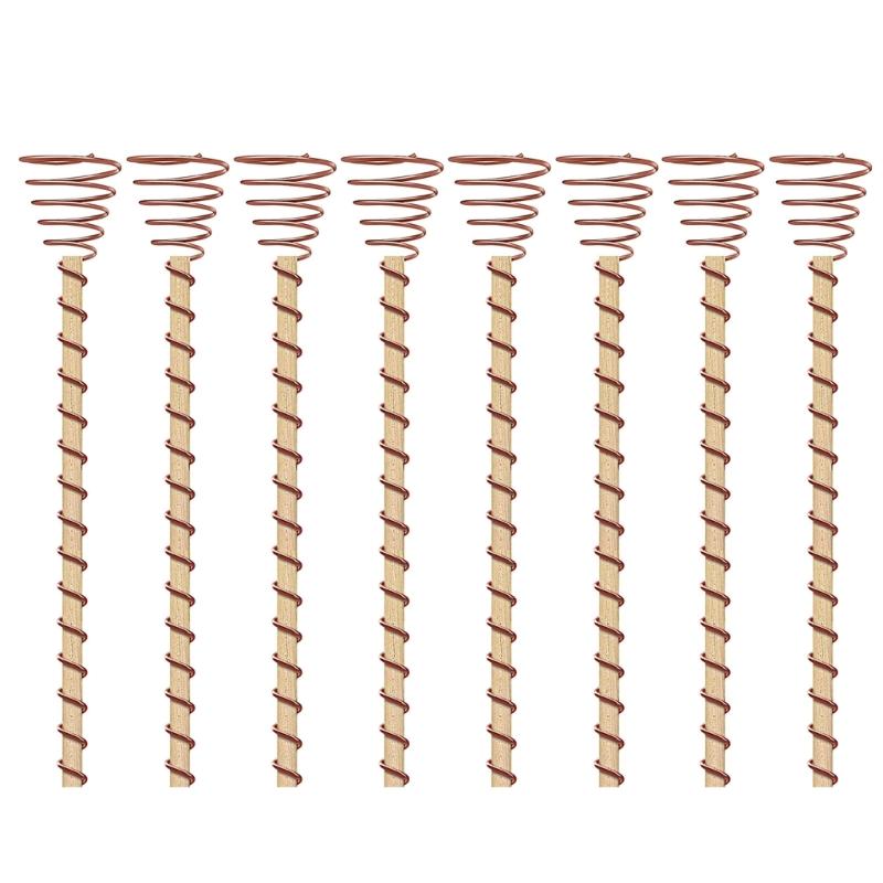 6/8/10 шт. электрокультурные садовые колышки для растений медная проволока для электрокультурной садовой антенны опора для растений деревянный колышек