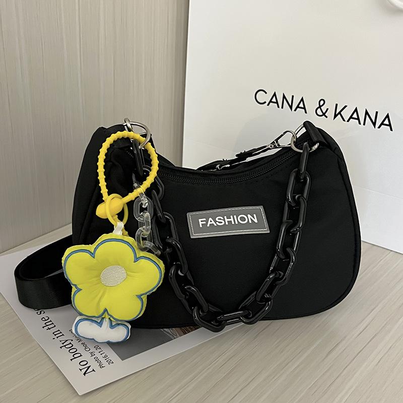 2025 новая нейлоновая сумка на плечо с цепочкой, сумка подмышку, модная повседневная маленькая квадратная сумка