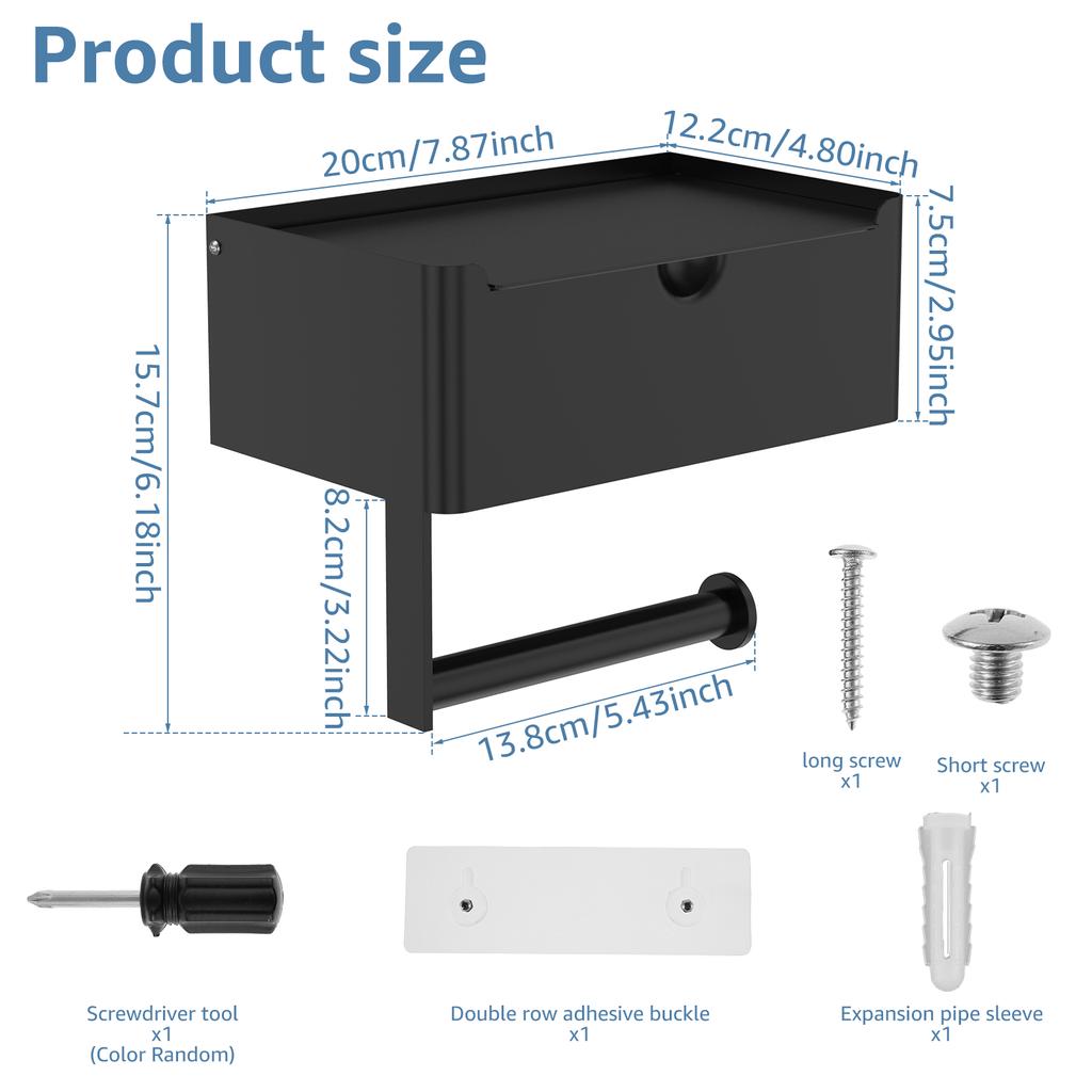 Держатель для туалетной бумаги из нержавеющей стали, самоклеящаяся настенная вешалка для туалетной бумаги с ящиком для хранения домашних принадлежностей для ванной комнаты