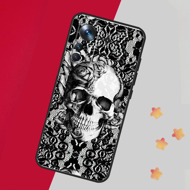 Gothic Floral Skull Case For Xiaomi 14T Pro 11T 12T 13T 13 14 15 Ultra Cover For POCO F7 F6 F5 X3 X5 X6 X7 Pro