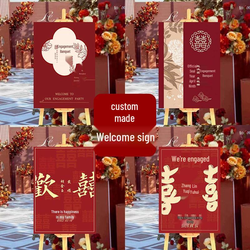 Свадебная церемония Помолвка Приветственный знак - Декоративный указатель и подставка для доски с водой