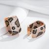 Full Shiny Natural Zircon Leopard Print Hoop Earrings Women Unique  Rose Gold And Black Plating Vintage Daily Jewelry