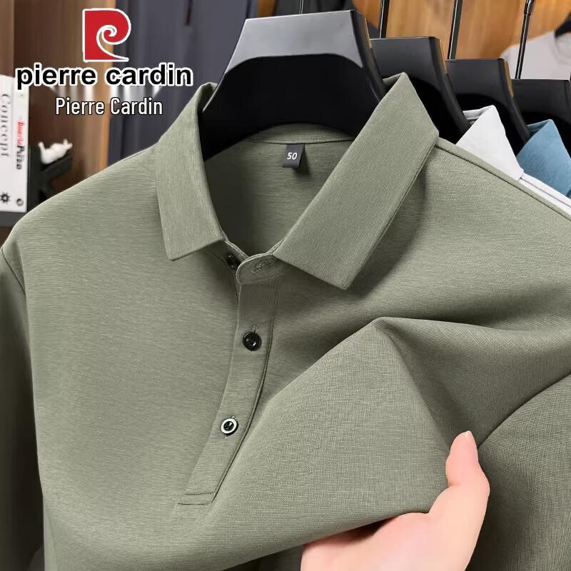Pierre Cardin Мужская рубашка-поло с длинным рукавом в стиле business casual