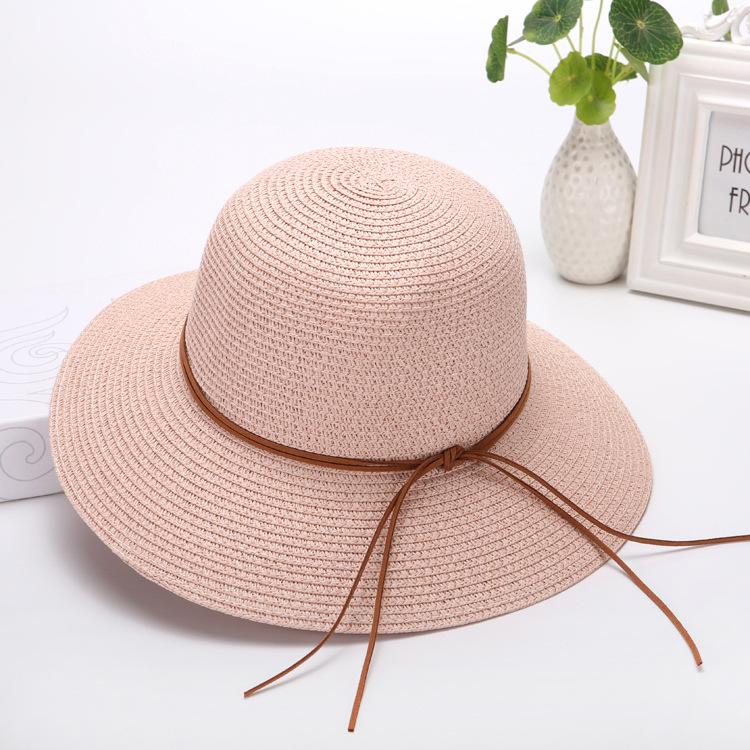 Women's straw hat, summer sun protection hat, foldable bucket hat, grass breathable basin hat, wide-brimmed hat