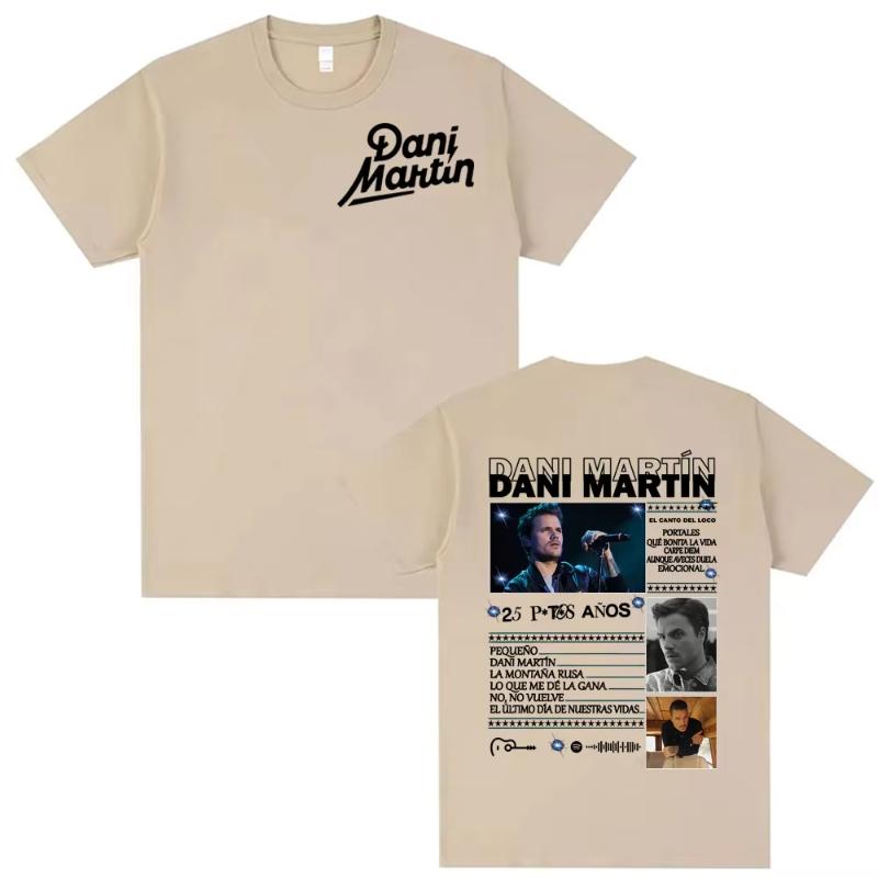 Dani Martin Ptos Anos Graphic T-shirts Men Women Fashion Classic Trend Tee Shirt Man High Quality Oversized Cotton T Shirts