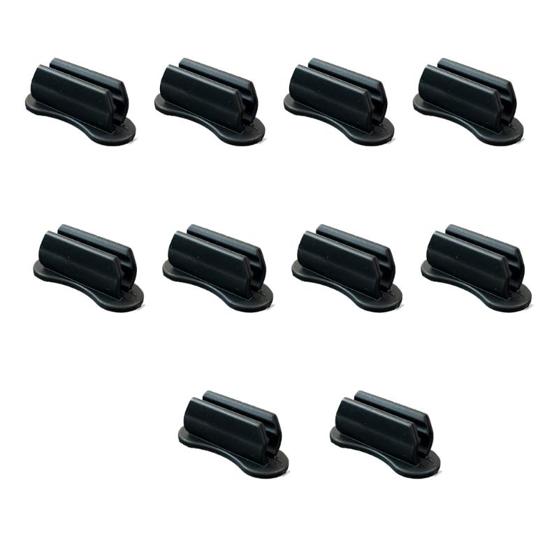 10Pcs Silicone Pen Clip Holder Adhesive Pen Pencil Clip Holder for Desk Wall Fridge Whiteboard Clipboard File Locker