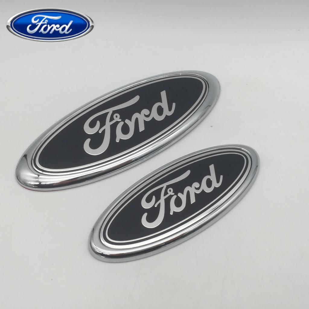 Автомобильная наклейка Ford 1 шт. 3D для Ford черная 115 мм 150 мм Значок-эмблема на капот автомобиля Передний капот Значок-наклейка на задний бампер Багажник