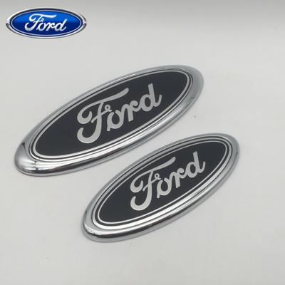 Автомобильная наклейка Ford 1 шт. 3D для Ford черная 115 мм 150 мм Значок-эмблема на капот автомобиля Передний капот Значок-наклейка на задний бампер Багажник