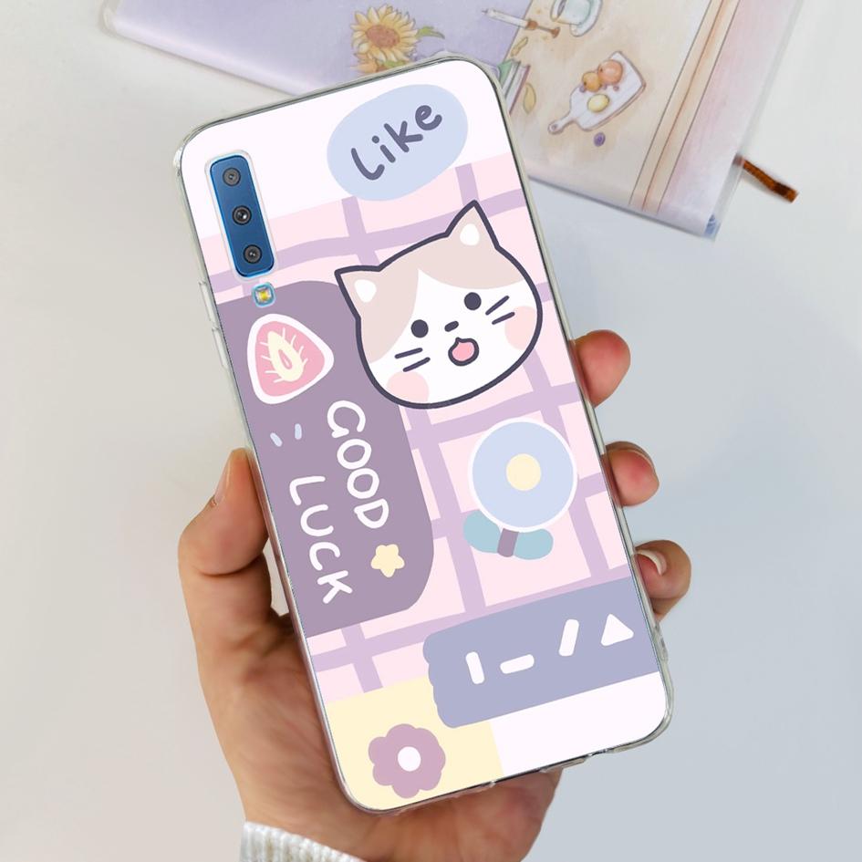 Силиконовый Чехол Для Samsung Galaxy A7 2018 Чехол A750 A750F Чехол Прозрачный ТПУ Модный Чехол Для Телефона Для Samsung A 7 2018 SM-A750F Fundas