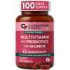 Мультивитаминные таблетки Carbamide Forte для женщин 100 таблеток с пробиотиками и поддержкой ежедневной энергии
