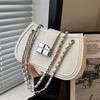 High-end Textured Small Bags for Women  New Niche Design Chain Crossbody Bag PU Leather Solid Color Underarm Pouch