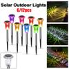 Solar Light Bright Solar Garden Lights Outdoor 6/12 Pcs RGB Color Changing Warm White Waterproof for Garden Yard Walkway