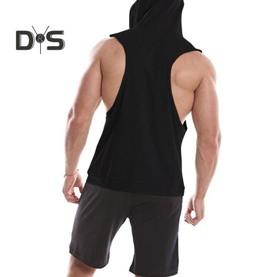 Мужской жилет с капюшоном, без рукавов, однотонный летний свитшот, свободный крой, дышащая ткань, спортивный жилет