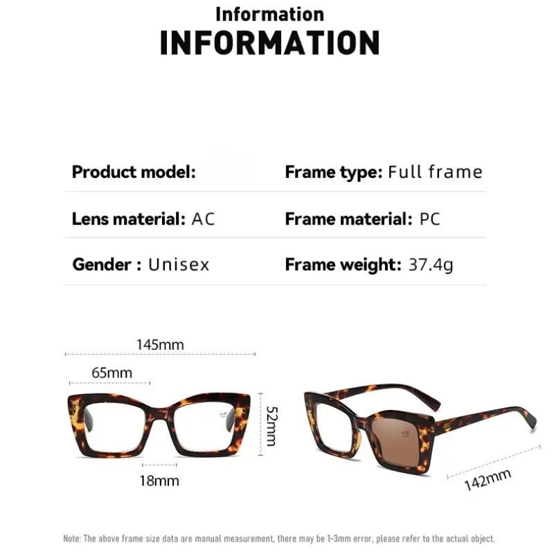 Новые очки с большой оправой, антисиний, пресбиопия, светочувствительные, изменяющие цвет очки для чтения, очки для дальнего зрения с высоким разрешением