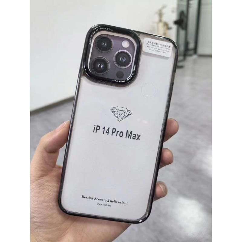 Прозрачный акрил Подходит для IPhone15/13ProMax Apple 14 Чехол для мобильного телефона 12 цветов Прозрачный защитный чехол с бортиком