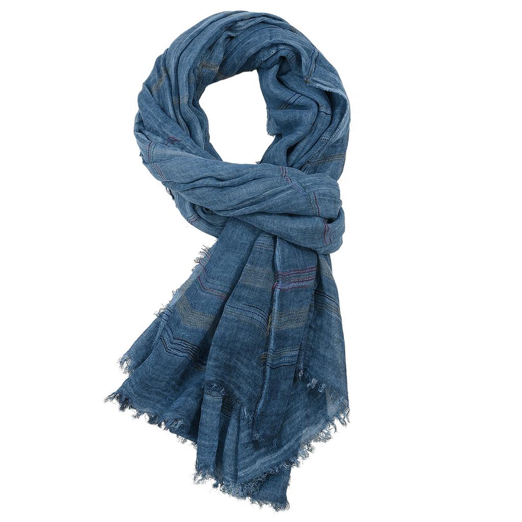 Европейский и американский платок-бандана Хлопок Лен Пряжа окрашенная в полоску Шарфы Кисточка Длинная шаль Мужские аксессуары