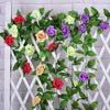 Fake Flower Vine Realistic Looking Decorative Cloth Outdoor Simulation Rose Flower Vine for Home
