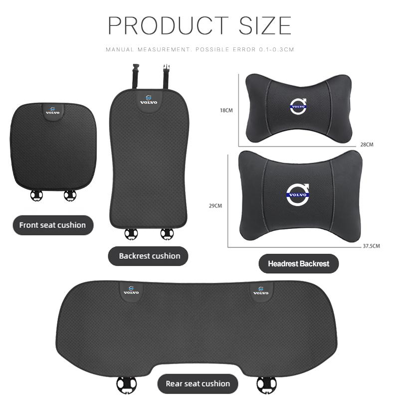 AALC1 Car Headrest Neck Pillow Seat Cushion Lumbar Protective Pad Set For Volvo XC40 XC60 V60 V40 XC90 V50 S60 V70 S90 Olestar AWD S80