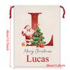 Personalized Santa Sack with Initial Name Christmas Gift Bag Pouch Christmas Eve Box Sack Bag Holiday Presents Storage New Year