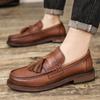 Мужская повседневная обувь из натуральной кожи, мужская обувь класса люкс, мужские мокасины для свадебного платья, туфли-лодочки, высокое качество, лоферы с кисточками