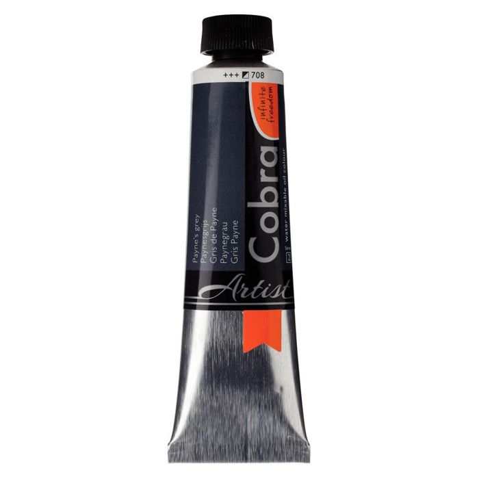 Peinture à l'huile - Cobra - Watermixable - Gris de Payne - Tube 40ml - Qualité Artistique