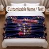 Barber Salon Theme Soft Blanket Personalized Custom Name Text Print Warm Blanket Home Sofa Bedroom Decor