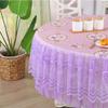 Водонепроницаемая круглая скатерть для обеденного чайного стола, скатерть для гостиничного дома, многофункциональная пылезащитная крышка, украшение для свадебной вечеринки