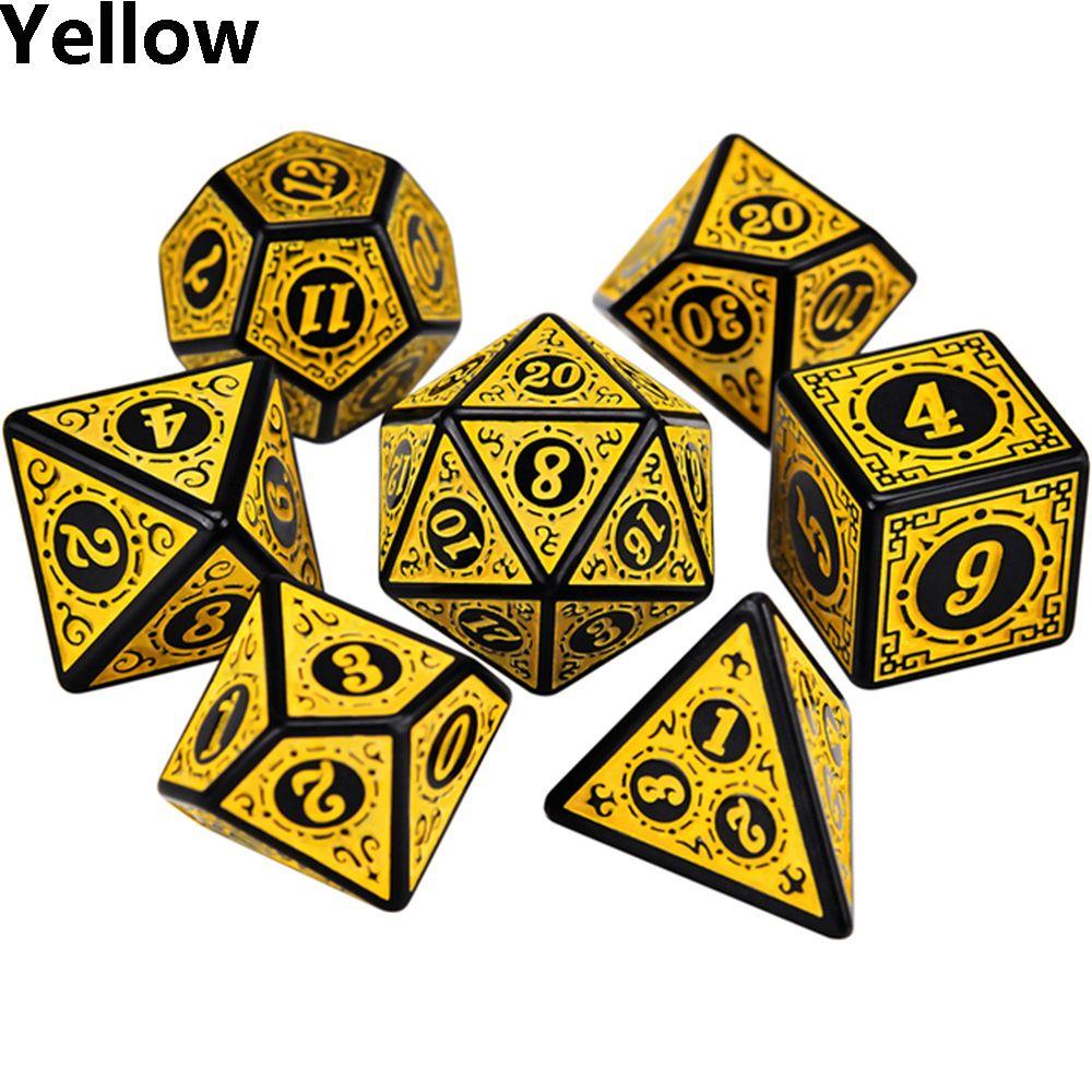 D4 D6 D8 D10 Многогранный набор из 7 кубиков с переливающимися кубиками, игровой аксессуар с блестками