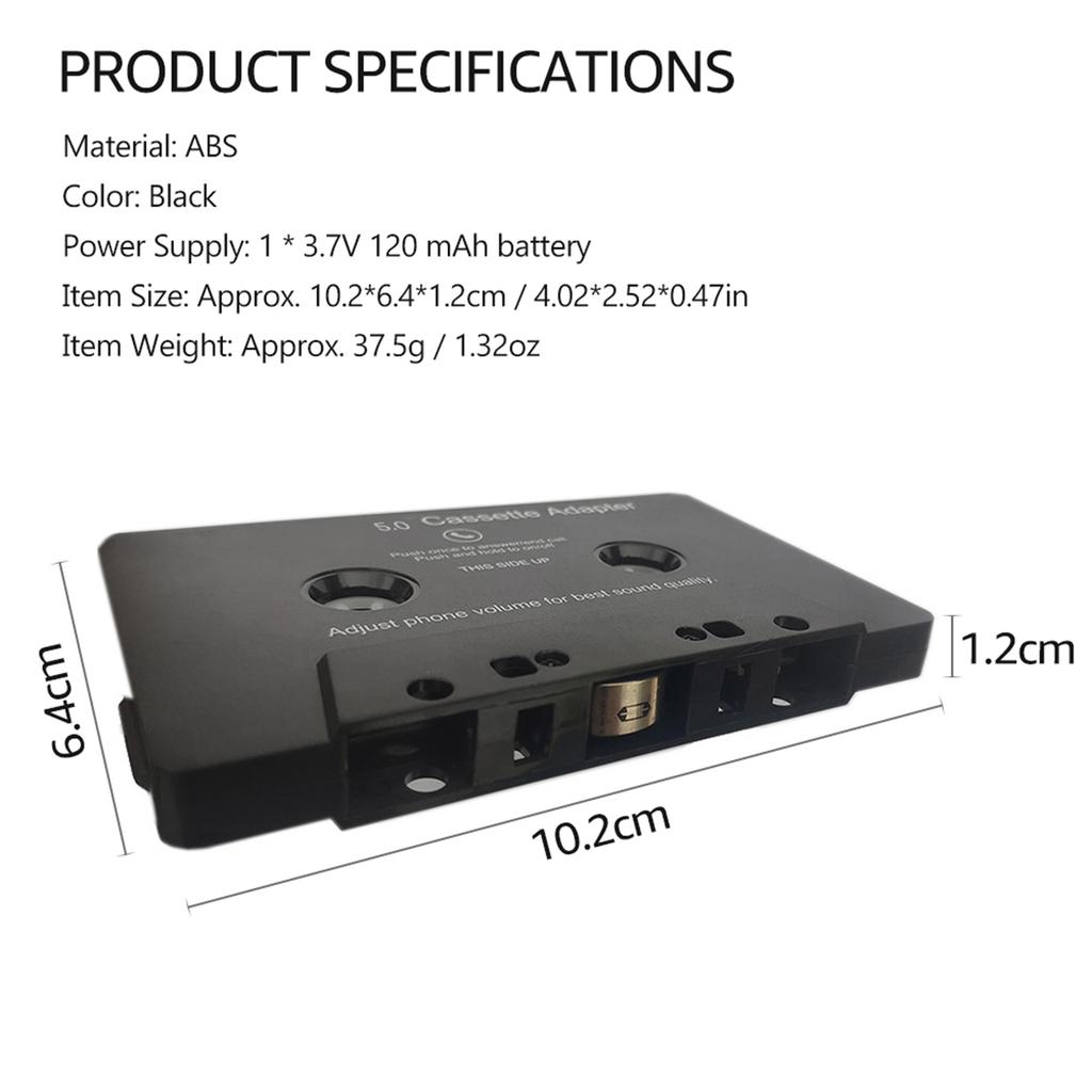 BT Cassette Adapter for Car with Stereo Audio Wireless Cassette Tape To Aux Adapter Smartphone Audio Tape Converter
