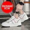 Новые кожаные туфли, увеличивающие рост, для мужчин, 6 см, невидимые кроссовки, модные белые теннисные спортивные туфли, большой размер 45