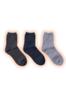 Hokaron Warm Winter and Pile Sizes Blue and Ash Set of 3 Women's Socks, Moisture-Wicking, Heat-Generating, Antibacterial, Odor-Resistant Socks,