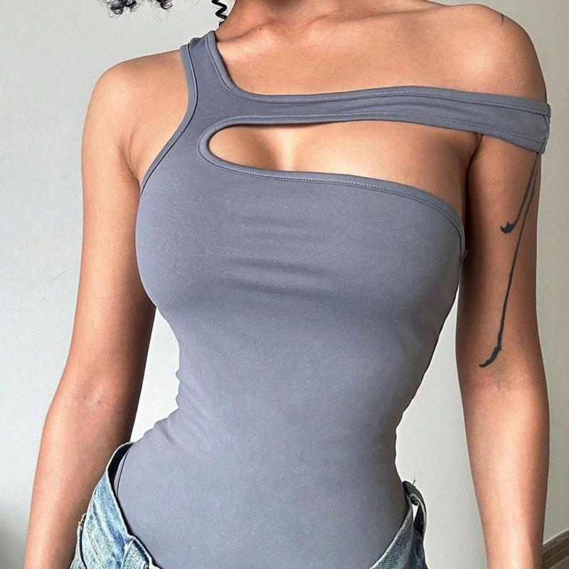 European and American Women's Square Neck Sexy Slim Fit Inner Top, Spicy Girl Backless Vest Design Sense Jumpsuit