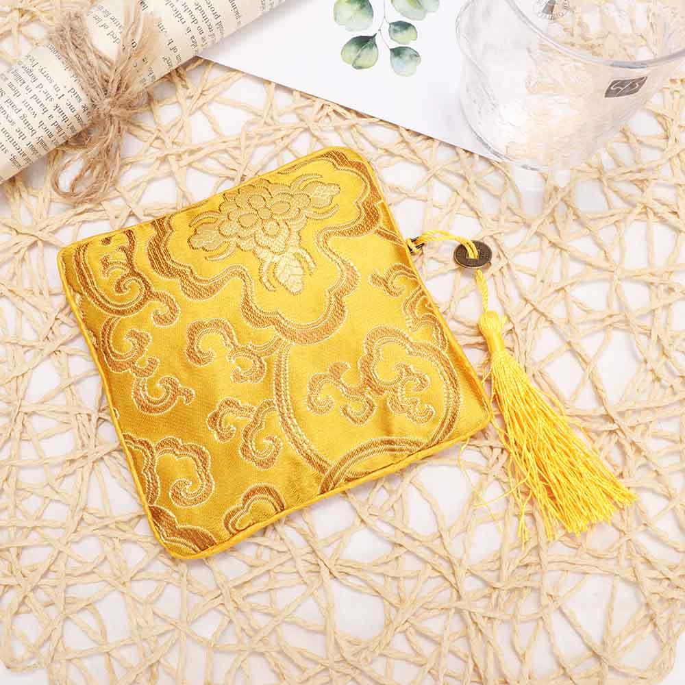Plate Jewelry Packaging Fabric Beads Tassel Quartet Zipper Handbags Jewelery Bag Wallet Tips Bag