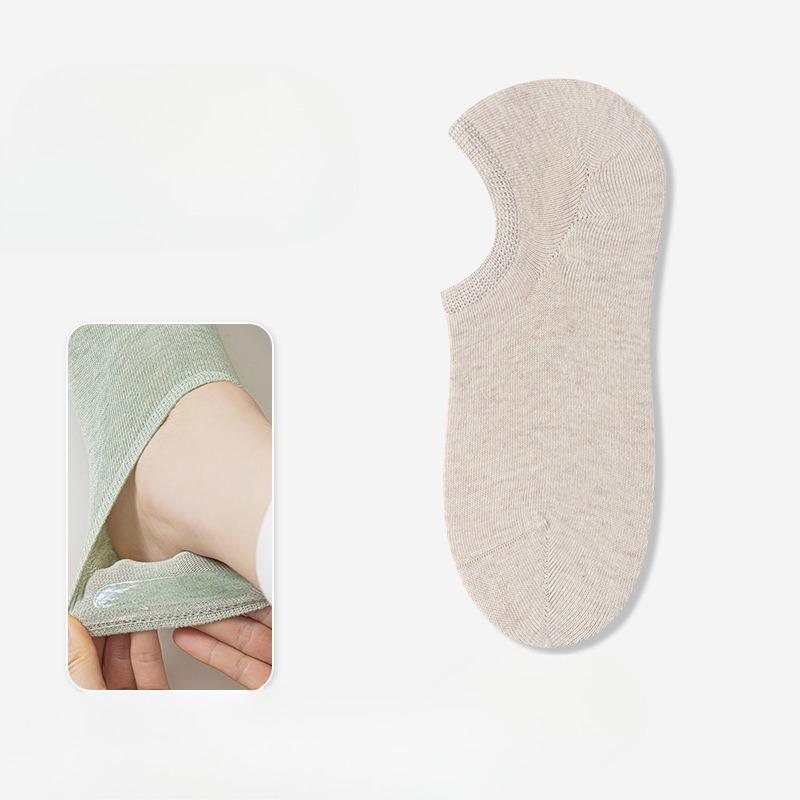 Female Spring and Summer Thin Pure Cotton Silicone Do Not Drop with Shallow Mouth Breathable Non Slip Socks