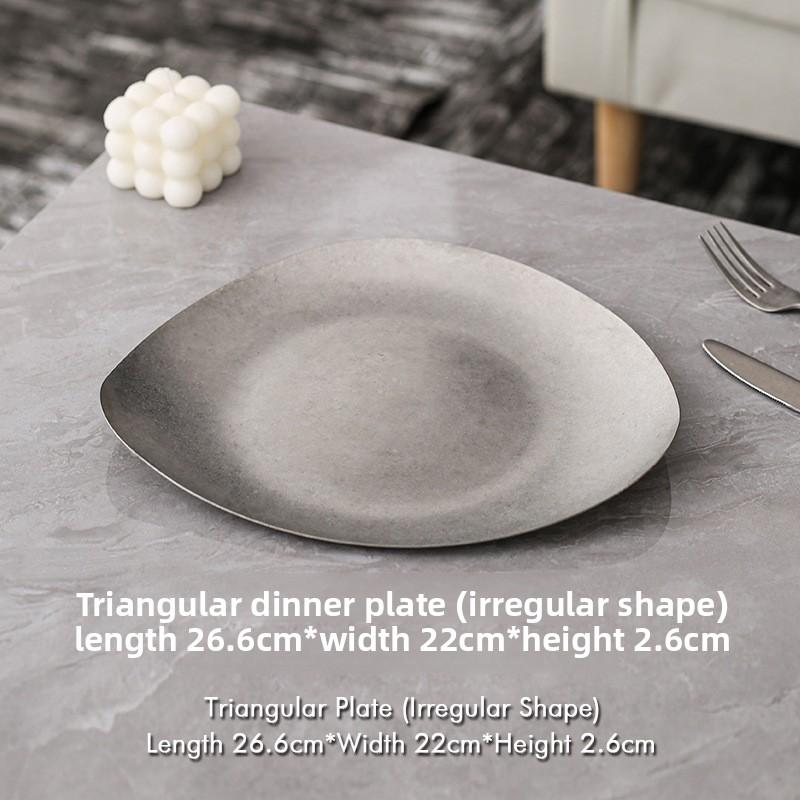 Декоративная тарелка в стиле ретро, уникальный дизайн, нержавеющая сталь, прочная, для дома, ресторана, улицы, западная столовая посуда